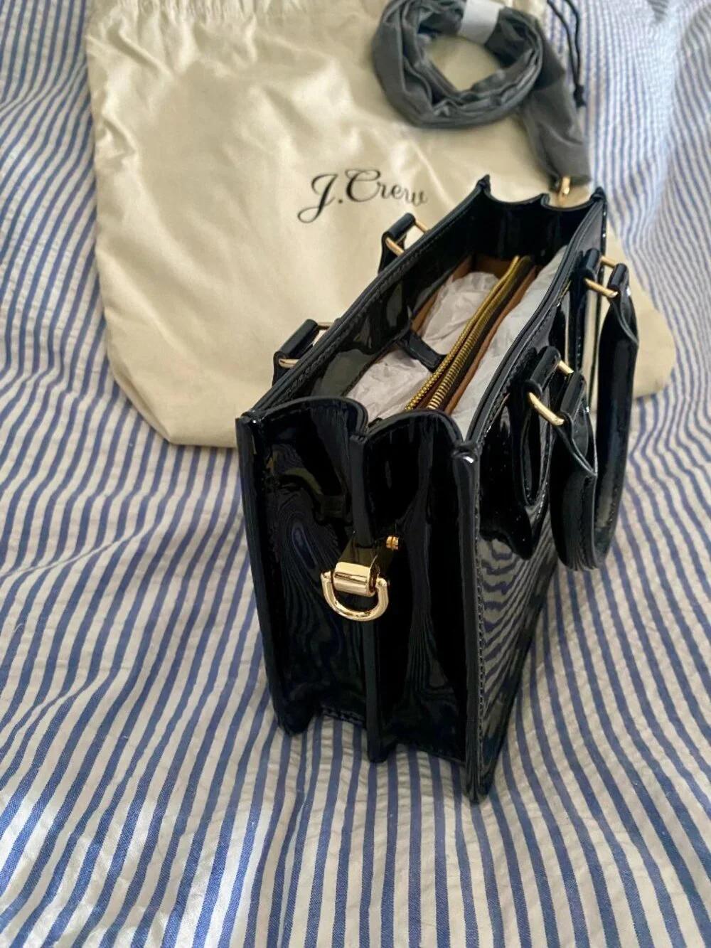 J. Crew Vienna Lady Bag in patent leather (black)